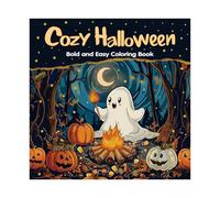 Libro De Colorear De Halloween Para Adultos - 21x21x2cm 24 Páginas De Relajación Arte De Relajación, Libros Portátiles Para Niños Para Niños Hombres Otoño Fall | Regalo De Actividad Estacional Para