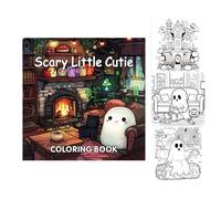 Libro De Colorear Espeluznante,Pequeño Y Adorable Libro - 40 Hojas Con Dibujos Animados Para Niños Adultos Diario Familia Escuela Viaje Cumpleaños Aula Hogar