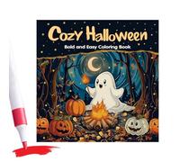 Libro De Colorear Espeluznante Y Lindo | 24 Páginas Arte Relajante | Dibujos Grandes y Sencillos,Para Principiantes Adolescentes Niños Hombres