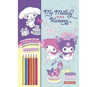 Libro de Colorear Kuromi y My Melody, 48 Páginas, Incluye 6 Lápices de Colores y 2 Hojas de Stickers