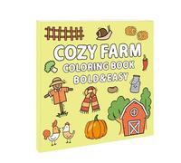 Libro de colorear para adultos y niños - Libro relajante sobre temas de granja, 40 dibujos simples y audaces | Libro para colorear con escenas de granja, productos frescos y animales para aliviar el