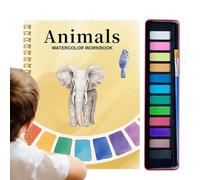 Libro De Colorear Para - Kit Portátil De Almohadilla De Pintura | Guía De Actividades Artísticas Paso A Paso | Juego De Diarios De Pintura Adecuados Para Viajes, Cuaderno De Ejercicios De Práctica De