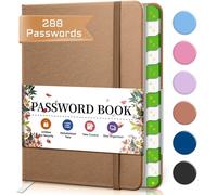 Libro De Contraseñas Con Pestañas Alfabéticas 12 * 15,5 Cm Para Iniciar Sesión En Sitios Web, Cuaderno De Contraseñas De Tapa Dura, No Volver A Olvidar La Contraseña - Marrón