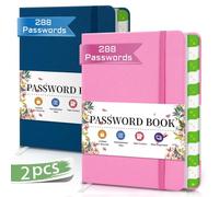 Libro de contraseñas pequeño, 2 unidades con pestañas alfabéticas, organizador para ordenador y dirección de Internet, inicio de sesión del sitio web, mini libro de contraseñas para personas mayores
