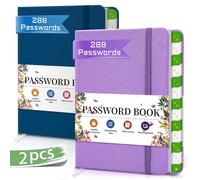 Libro de contraseñas pequeño, 2 unidades con pestañas alfabéticas, organizador para ordenador y dirección de Internet, inicio de sesión del sitio web, mini libro de contraseñas para personas mayores