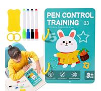 Libro de Control de lápiz: Entrenamiento de Habilidades de 8,2 x 0,6 x 5,5 Pulgadas, páginas Reutilizables Que se limpian con un paño, Formas de líneas de previas a la Escritura | Desarrollo de