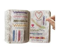 Libro de costura, libro de puntadas, libros de costura de tela de lino, bordado de libro de puntadas, mejora tus habilidades de costura, libro de costura creativo Miini, patrones de costura para