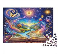 Libro de Cuentos Fantasía Puzzle de 1000 Piezas Papel para Adultos Río Nocturno Mágico Puzzle para Toda la Familia Relajación Hogar Regalo 38x26cm/1000pcs