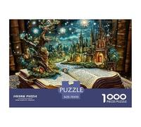 Libro de Cuentos Mágicos Puzzle de 1000 Piezas de Papel para Adultos Bosque Encantado Nocturno Juego de Puzzle 1000 Piezas Relajante Decoración Regalo 70x50cm/1000pcs 70x50cm/1000pcs