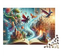 Libro de Cuentos Mágicos Puzzle de 1000 Piezas Papel para Adultos Ilustración Fantasía Enfoque Familiar Relajación Decoración Regalo 38x26cm/1000pcs