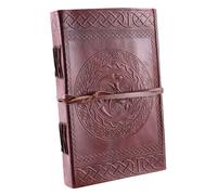 Libro de Cuero Con Celtas Motivo, Braun, Aprox. 21 X 14CM Vikingo Edad Media