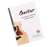 Libro de curso de guitarra con tablas de acordes, ejercicios de ritmo y lecciones de video en línea, textura de papel, adecuado para adultos, principiantes, técnicas de guitarra folclórica