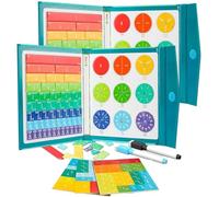 Libro de demostración de cálculo de fracturas magnéticas, ayuda para aprender matemáticas con placas y círculos, juego de aprendizaje magnético de 102 piezas para niños, herramienta de enseñanza