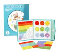 Libro de demostración de fracción magnética, azulejos educativos de fracción magnética, rompecabezas, manipuladores de matemáticas para aprendizaje para niños 3+-