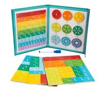 Libro de demostración de fracciones magnéticas, juego de actividades de círculos de fracciones magnéticas, suministros de escuela en casa, juego maestro de matemáticas para primaria, primaria, niñas