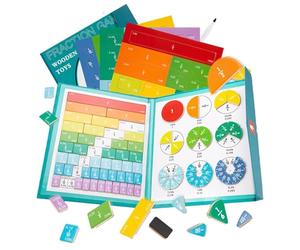 Libro De Demostración De Fracciones Magnéticas - Kit De Aprendizaje Manipulativo De Matemáticas STEM, Juego De Tableros De Enseñanza De Fracciones Visuales, Herramienta Educativa Interactiva Para Niño