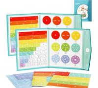 Libro de demostración de fracciones magnéticas Nearlyas, fichas de fracciones y círculos, material didáctico for matemáticas, for el aula de 4.º grado hasta secundaria.(2pcs)