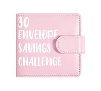 Libro de desafío de ahorro de dinero de 30 días, carpeta A8 con sobres de efectivo, mini organizador de cuero para financiación de tachuelas de poliuretano