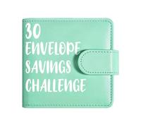 Libro de desafío de ahorro de dinero de 30 días, carpeta de presupuesto A8 con sobres de efectivo, organizador para finanzas de cuero mini PU