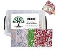 Libro de desafíos de ahorro con sobres,Caja de desafío de ahorro de dinero de 100 sobres: una forma simple y divertida de ahorrar $5,050 en 100 días, kit de desafío Cenmoo de 100