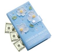 Libro de desafíos para ahorrar sobres, planificador con 100 sobres, organizador de dinero | Cartera de pintura al óleo 3D, almacenamiento de facturas de pago de gastos, herramienta de financiación del