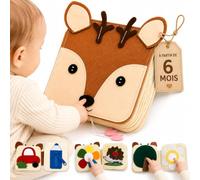 Libro de Despertar Bebé en Fieltro desde 6 Meses - Quiet Book Montessori - Libro Sensorial y Educativo - Juguete para Bebé Motricidad Fina - Regalo para Niña y Niño