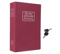 Libro de desvío Libros de imitación seguros Forro de acero inoxidable realista Caja de almacenamiento segura para libros portátil con cerradura de llave M (Roja)