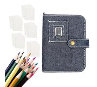 Libro de diario con pegatinas de mezclilla - Mini cuaderno con anillas, álbum de recortes de bolsillo | de organización de colección Creative Sťicker para niños, hogar, escuela, aula, manualid