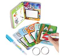 Libro De Dibujo Al Agua Para Niños - Tarjetas Flash, Juguete Con 26 Letras Del Alfabeto, Libro Para Colorear Con Agua | Almohadilla De Pintura Al Agua Para Niños Pequeños, Niños Y Niñas