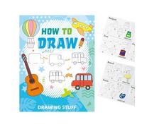Libro de dibujo, cuaderno de pintura de temas de dibujos animados con instrucciones - Libro de colorear de dibujos animados, para pequeños regalo de cumpleaños, Navidad, Año Nuevo, escuela