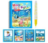 Libro de dibujo de agua - Libro de dibujo de agua mágica, almohadilla de actividad flotante de agua reutilizable | Juguetes de dibujo educativo para niños, libro para colorear mágico (edad de 3 a 6 añ
