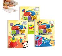 Libro de dibujo para niños juego de 3 ilusiones ópticas dibujo educativo | Libro educativo para colorear para estudiantes, vacaciones, hogar, apartamento, escuela, aula, sala de manualidades