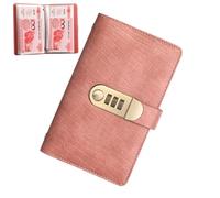 Libro de dinero para ahorrar dinero - 17,8 x 11 cm, diario de desafíos de ahorro con cerradura combinada, planificador presupuestario, organizador de cartera de 100 páginas, seguimiento de