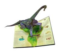 AWHAO Libro de Dinosaurios en 3D con páginas interactivas. Enciclopedia prehistórica. Libro de educación temprana para niños.