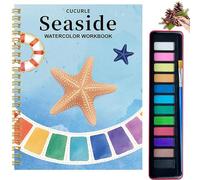 Libro de ejercicios de acuarela con instrucciones paso a paso para adultos y adolescentes, 12 colores, libro para colorear acuarela con animales de jardín, juego de libro para colorear acuarela para