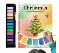 Libro de ejercicios de acuarela, juego de libro de ejercicios, acuarelas de papel, accesorios PP | Ofrece 12 colores y una práctica experiencia de aprendizaje para principiantes, adolescentes y