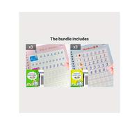 Libro de ejercicios de escritura de números de aprendizaje múltiple para niños. Letra * 3 + Número * 3