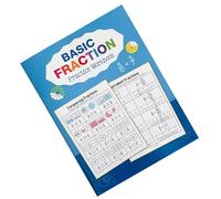 Libro de ejercicios de práctica de fracciones para niños, 32 páginas seguras de problemas matemáticos y coloración creativa, artículos esenciales de viaje de aprendizaje temprano para niños
