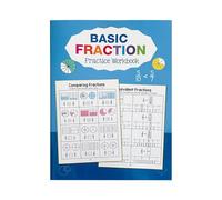 Libro de ejercicios de práctica de fracciones para niños, 32 páginas seguras de problemas matemáticos y coloreado creativo, aprendizaje temprano, esencial de viaje, libro de trabajo de desarrollo de