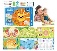 Libro de ejercicios Little Curious Minds, libros de rastreo para niños - Cuaderno de seguimiento | Libro de trabajo de rastreo borrable, libro de trabajo educativo de control de lápiz interactivo para