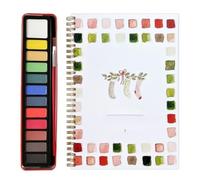 Libro de ejercicios Watercolor Genérico, Watercolor Ejercise Book for Beginners, 12 colores con Brush, suministros de pintura, arte y artesanía para adolescentes, adultos