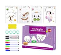 Libro de entrenamiento reutilizable con control de bolígrafo, cuaderno de trabajo de trazado preescolar para niños, cuaderno de práctica de escritura temprana, libro de actividades de aprendizaje