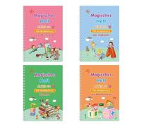 Libro de escritura mágico, libros de trabajo ranurados reutilizables, 8 x 10 pulgadas, libro de práctica ranurado mágico para niños, material resistente, libro con función borrable, para aprender a