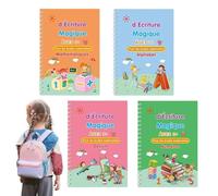Libro de escritura mágico para niños, libros de trabajo ranurados reutilizables para aprender a escribir, libro de escritura a mano para niños, para la oficina, aprender a escribir para niños, jardín