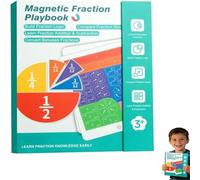 Libro de estrategias de fracciones magnéticas, Rompecabezas Educativo de fracciones magnéticas de 22x17,8 cm, con fracciones Cuadrados y círculos, Libro de fracciones magnéticas, para niños, niñas