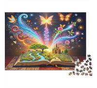 Libro de fantasía, Rompecabezas de 1000 Piezas. El Libro Abre un Mundo de Cuentos de Hadas para Adultos. Juego Educativo. Decoración del hogar. Difícil y desafiante. cumpleaños 70x50cm.