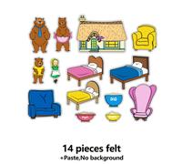 Libro de fieltro "Ricitos de Oro y Osos", accesorio didáctico, accesorio de para cuentos, en inglés, material didáctico para profesores, materiales, interacción en el aula, regalo para
