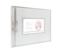 Libro de firmas Bautizo niña- Medidas: 27,5 x 23 cm. Libro de visitas, recuerdo bautizo, álbum fotos, libro de huellas, bautizo. Presentación en caja de cartón con tapa transparente