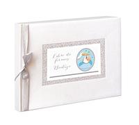 Libro de firmas Bautizo niño- medidas: 27,5 x 23 cm. Libro de visitas, recuerdo bautizo, álbum bautizo, libro de huellas, Bautizo, presentación en caja de cartón con tapa transparente
