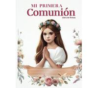 Libro de firmas Comunión niña: Personalizado - Para dedicatorias, album fotos y recuerdos con “ Lienzo huellas Comunión “ Tamaño grande en tapa dura
